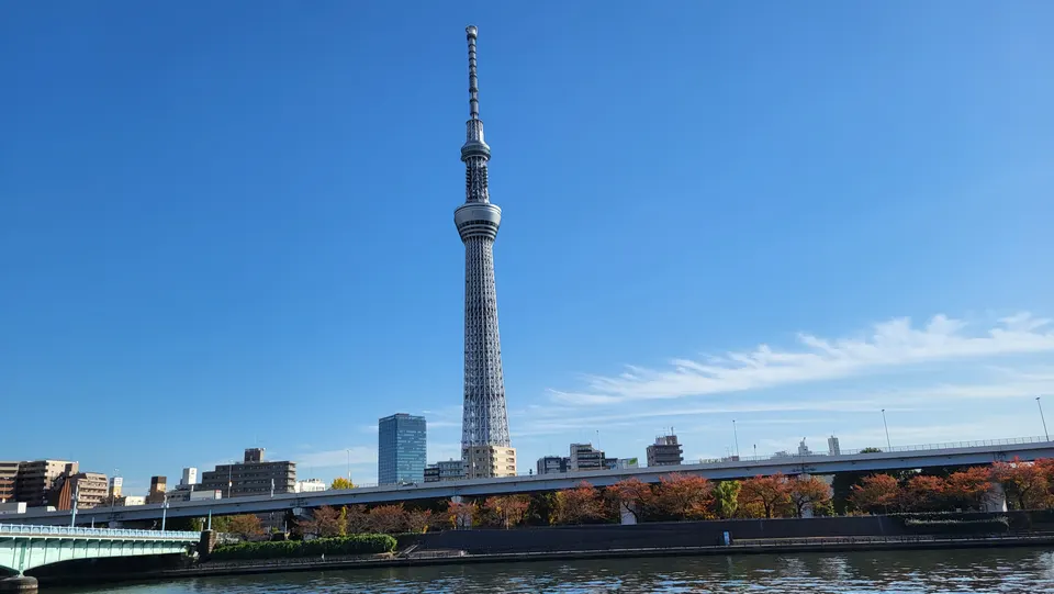 隅田川の向こうに見える東京スカイツリー